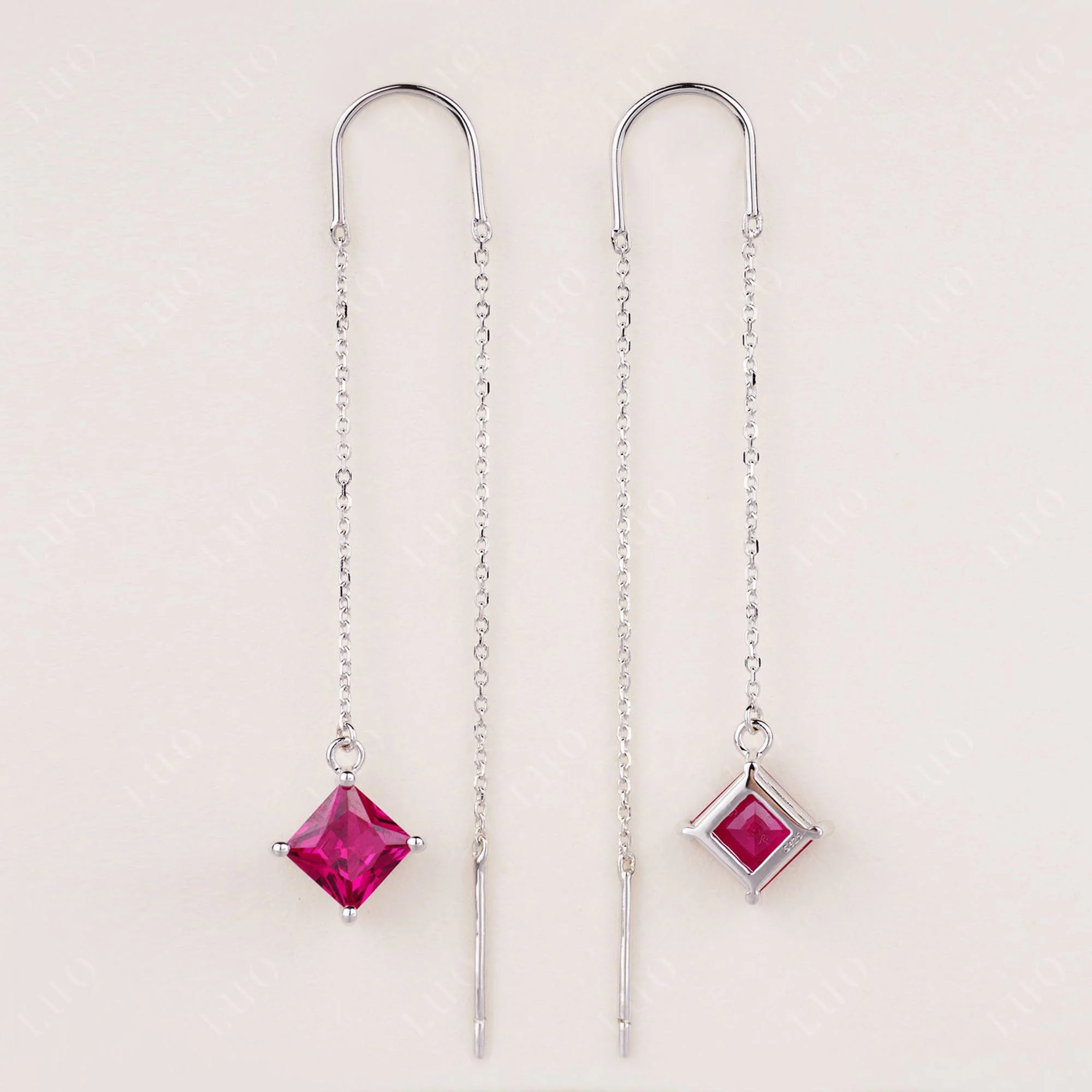 Ruby Long Dangle Earrings - Image 3
