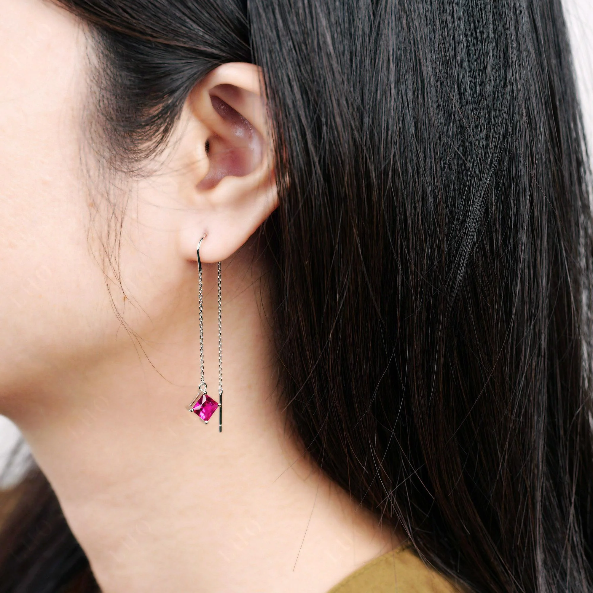 Ruby Long Dangle Earrings - Image 5