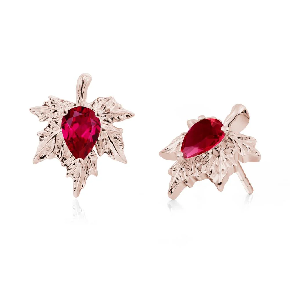 Ruby Maple Stud Earrings - Image 2