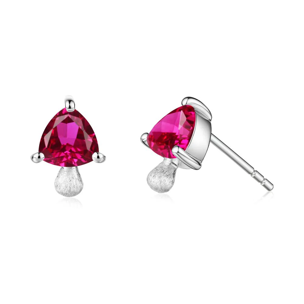 Ruby Mini Mushroom Stud Earrings - Image 6