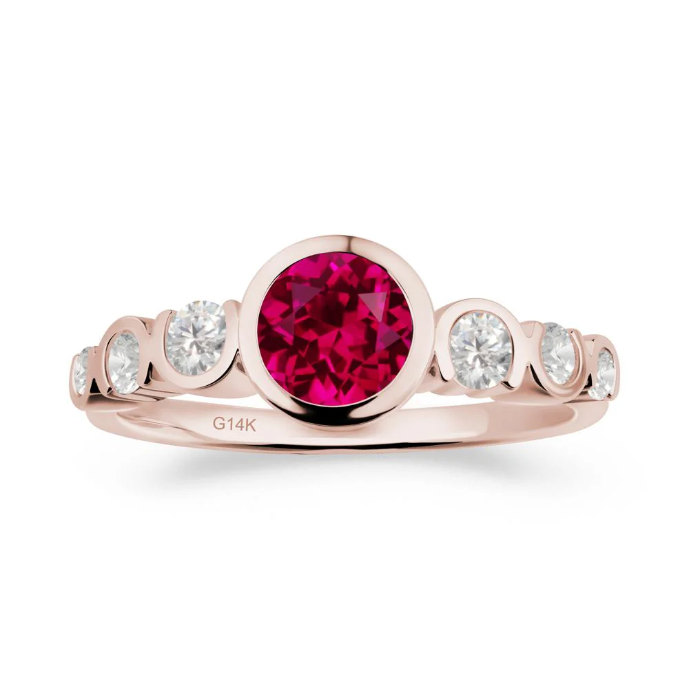 Ruby Multi Stone Engagement Ring - Image 5