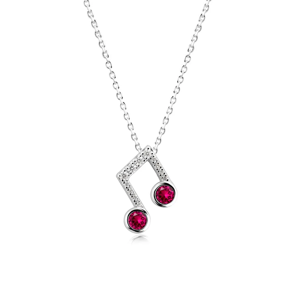 Ruby Musical Note Necklace - Image 8