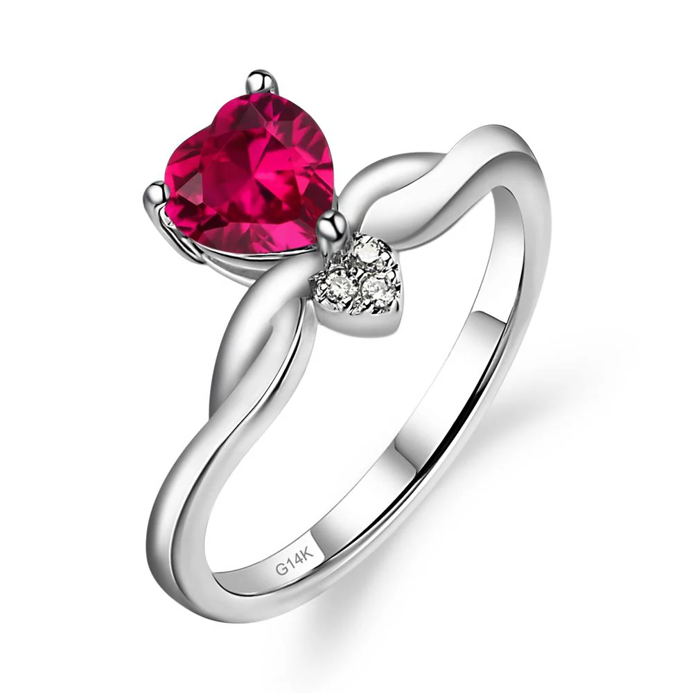 Dainty Twisted Ruby Engagement Ring - Image 3
