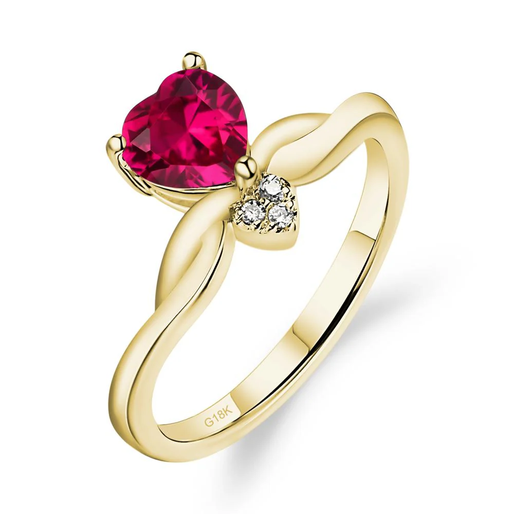 Dainty Twisted Ruby Engagement Ring - Image 8
