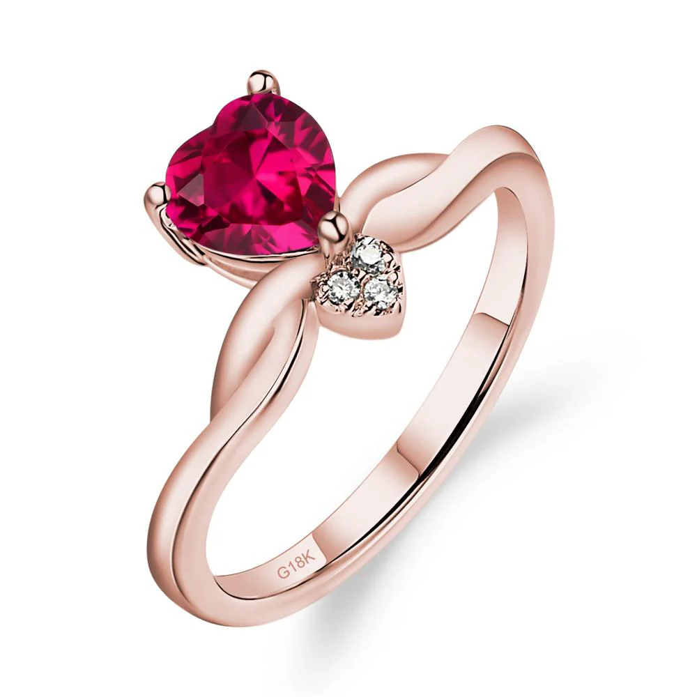 Dainty Twisted Ruby Engagement Ring - Image 9