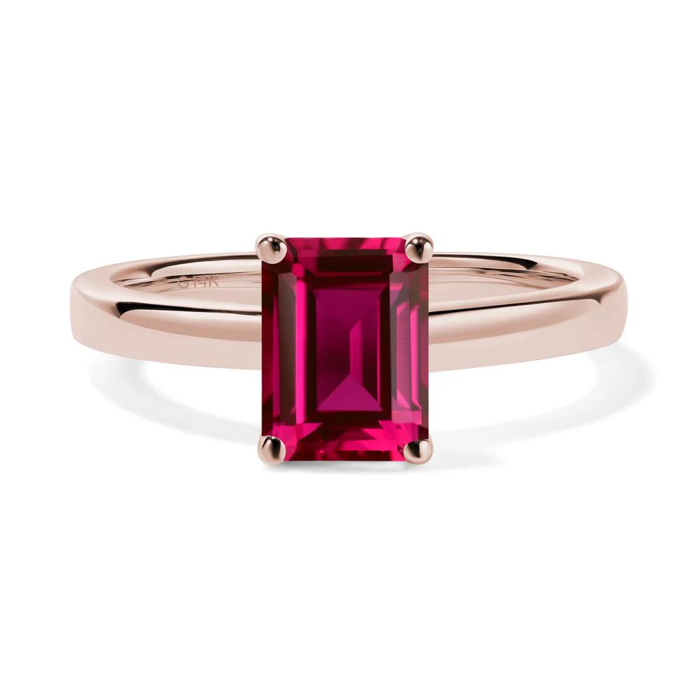 Ruby Plain Band Solitaire Engagement Ring