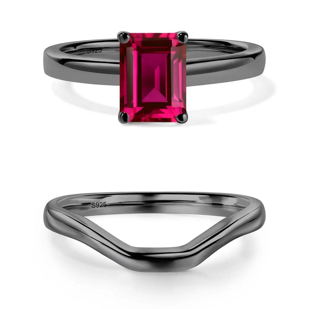 Ruby Plain Band Solitaire Engagement Ring - Image 17