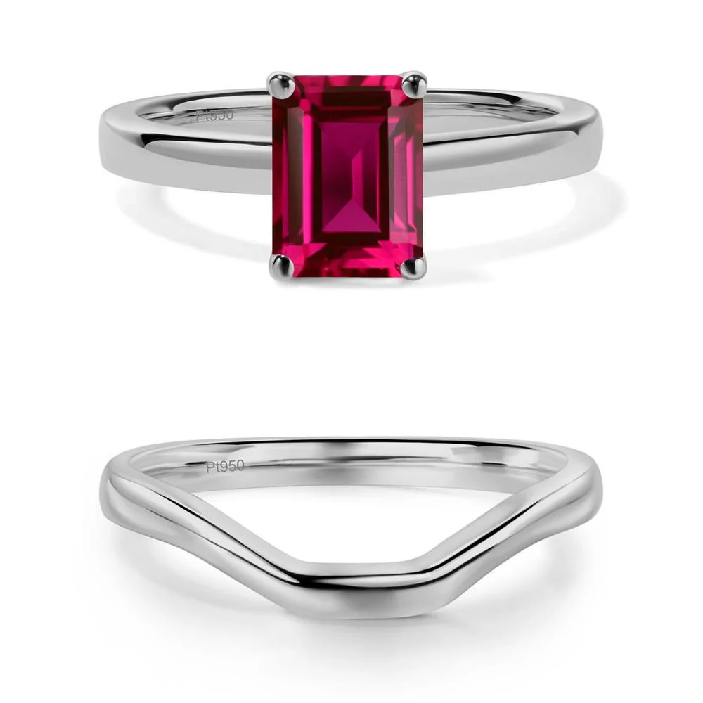 Ruby Plain Band Solitaire Engagement Ring - Image 21