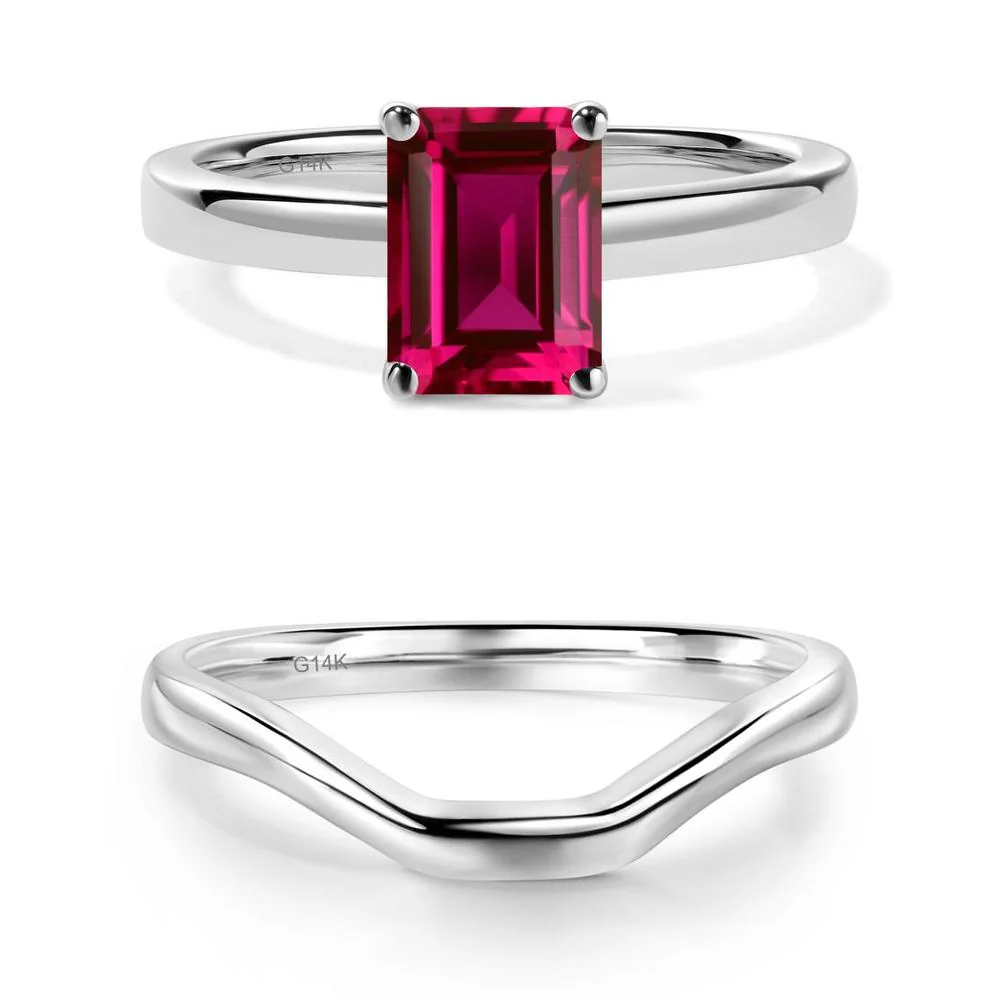 Ruby Plain Band Solitaire Engagement Ring - Image 25