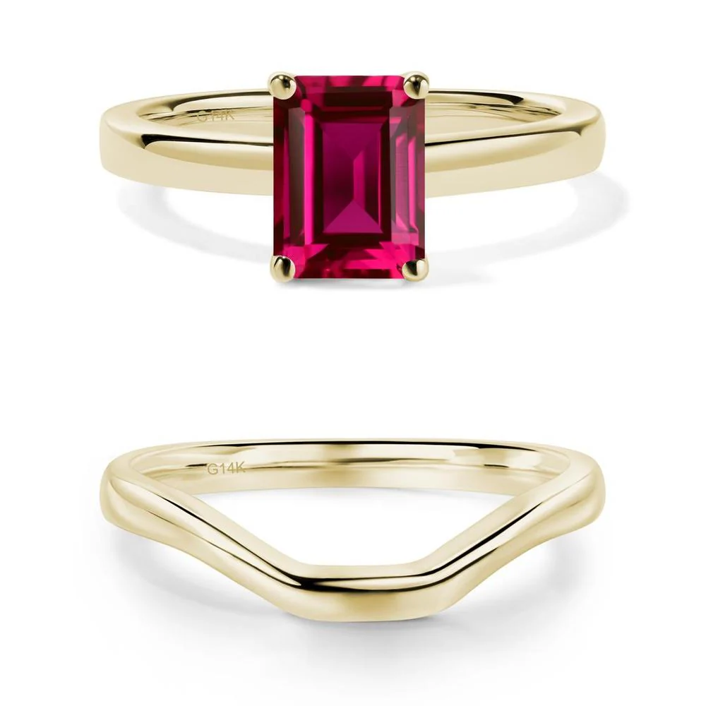 Ruby Plain Band Solitaire Engagement Ring - Image 27