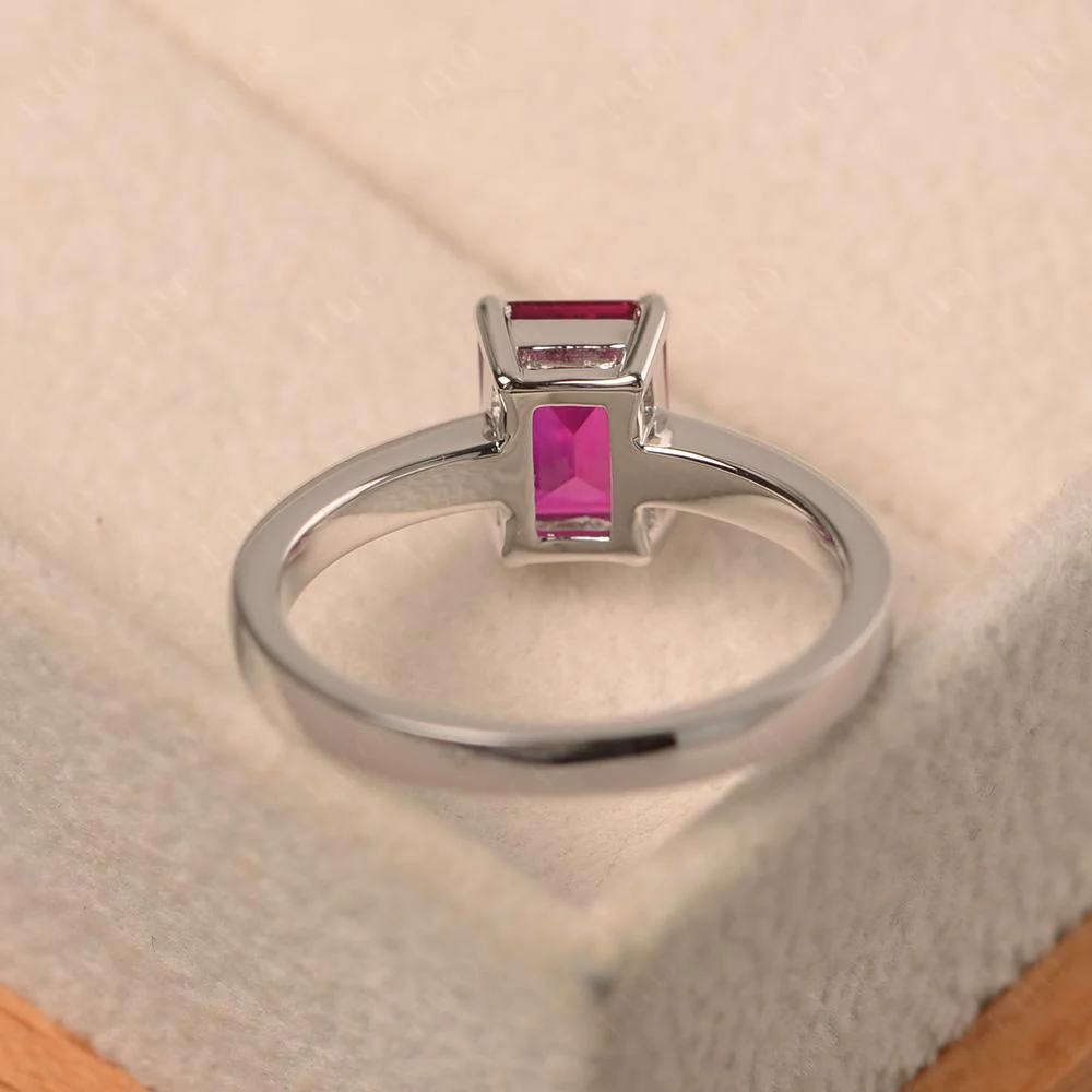 Ruby Plain Band Solitaire Engagement Ring - Image 31