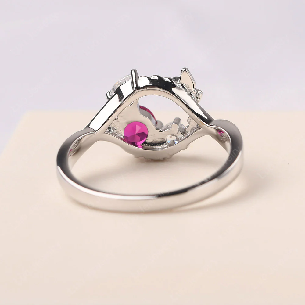 Vine and Butterfly Ring with Ruby - Image 3