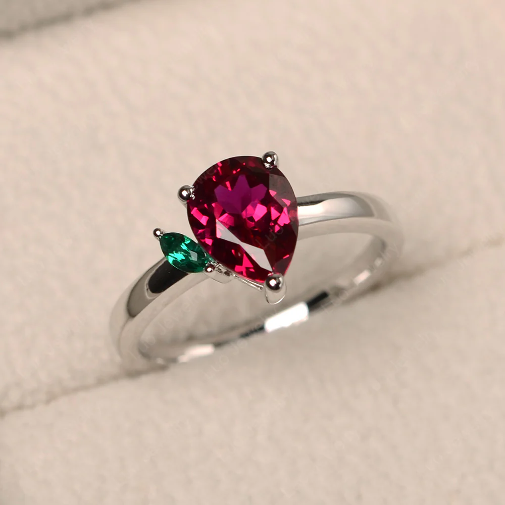 Unique Pear Shaped Ruby Ring