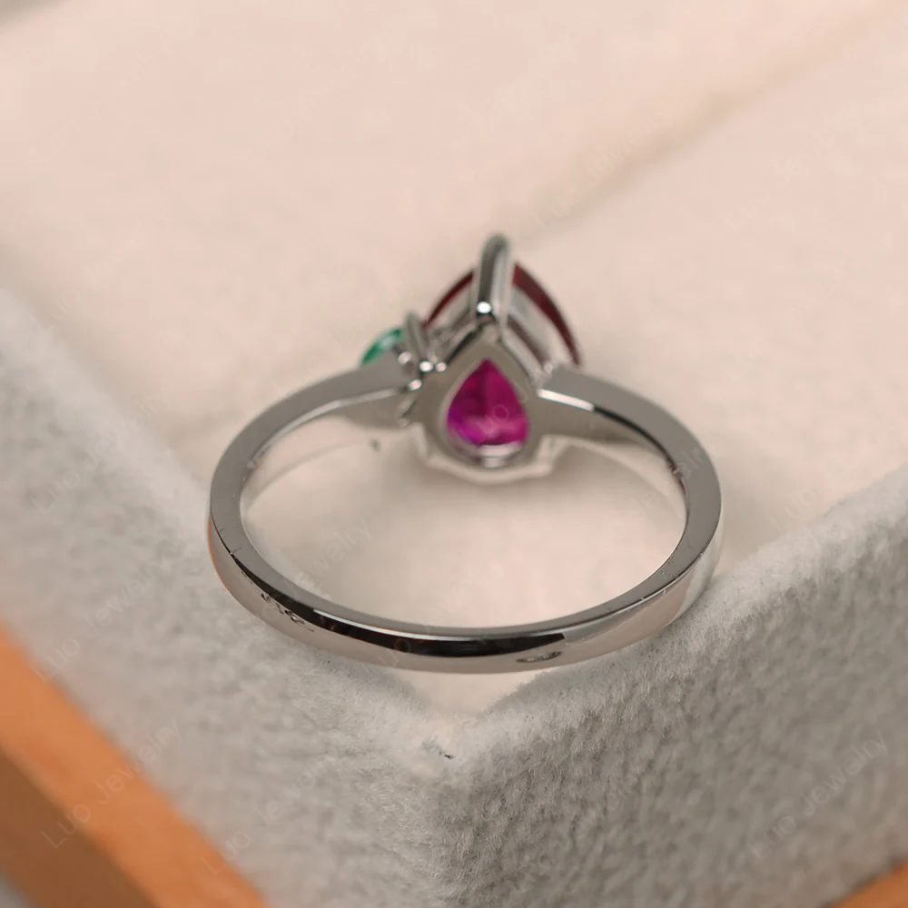 Unique Pear Shaped Ruby Ring - Image 3