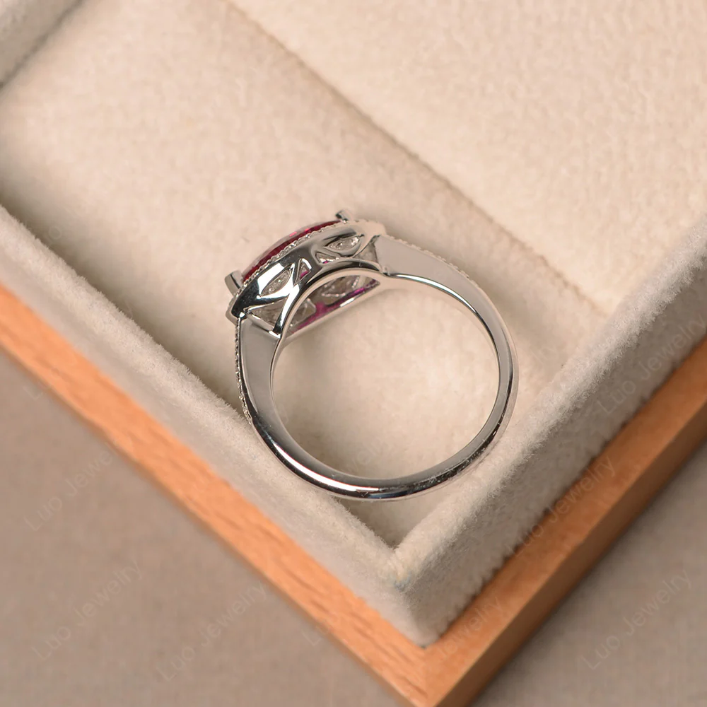 Ruby Marquise Halo Ring - Image 3