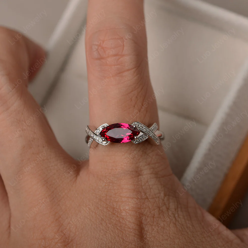 Ruby East West Criss Cross Ring - Image 4