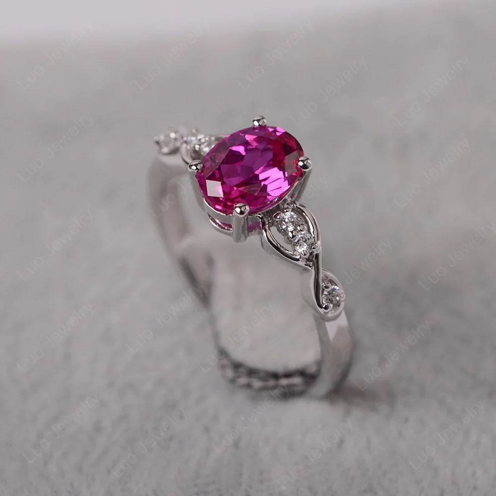 Oval Ruby Infinity Engagement Ring - Image 2
