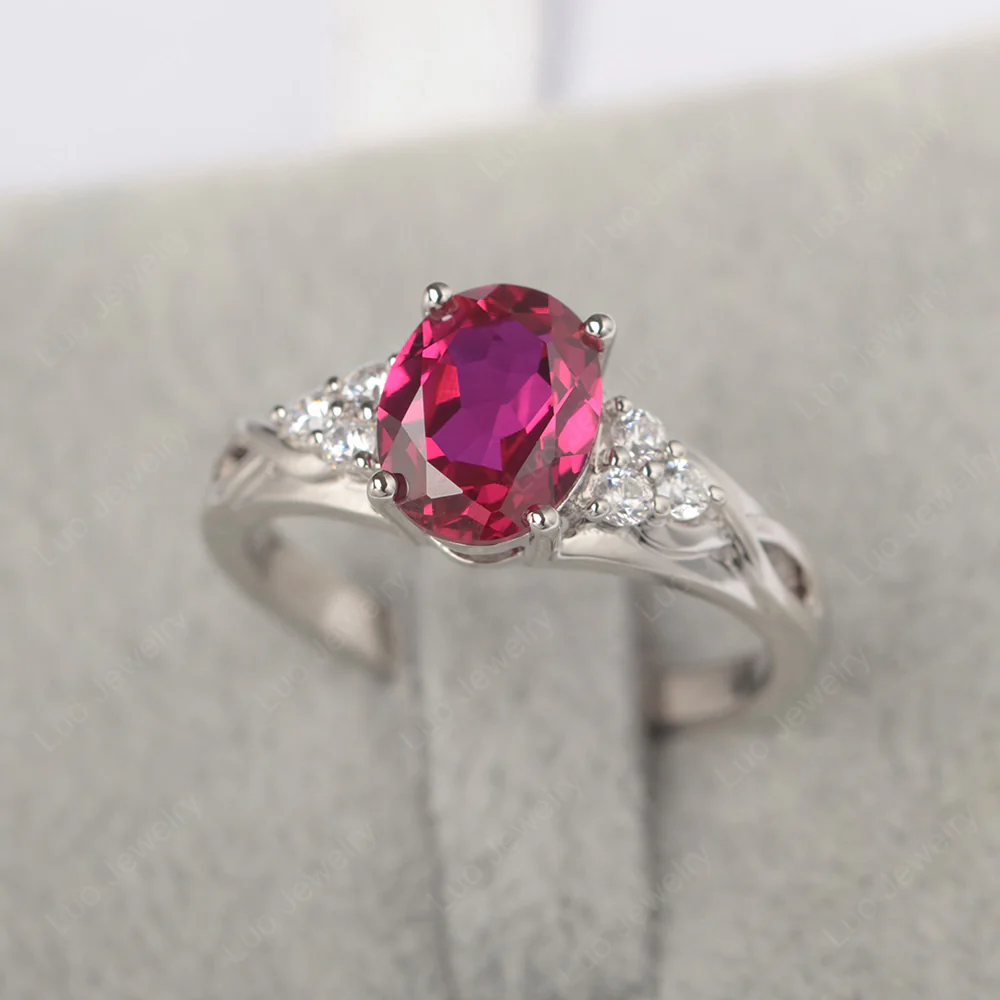 Oval Ruby Engagement Ring