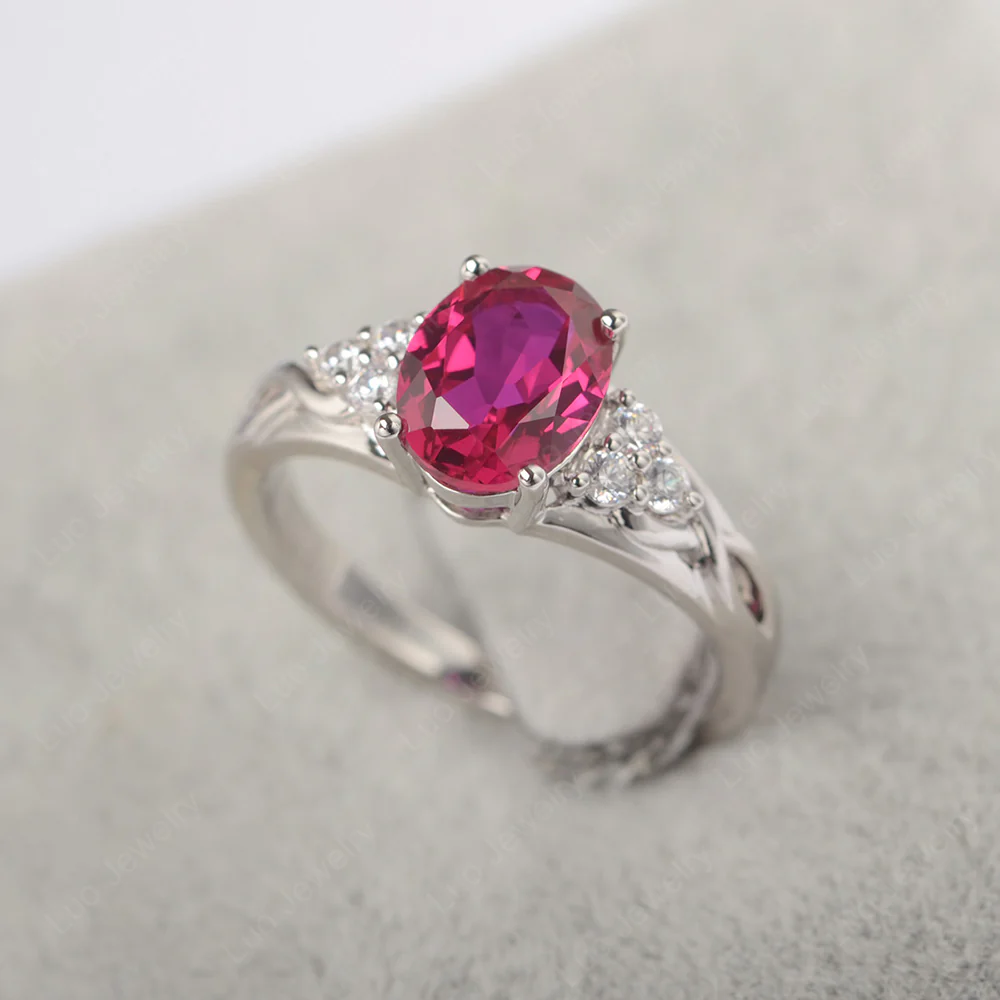 Oval Ruby Engagement Ring - Image 2