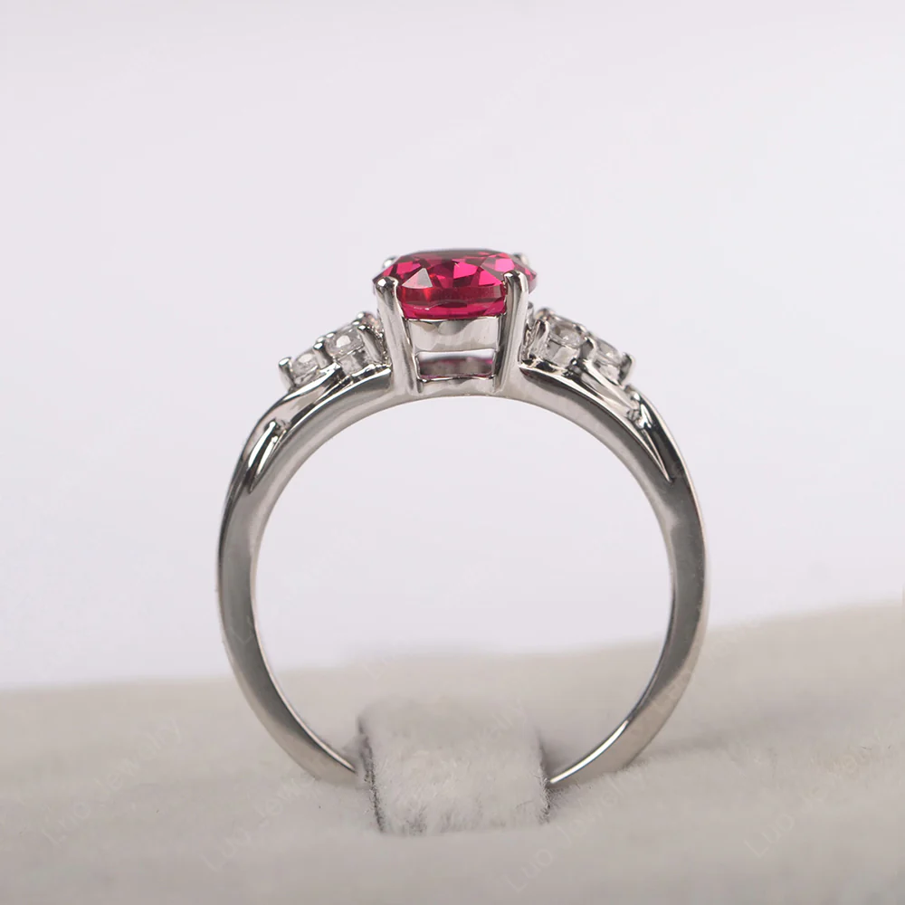 Oval Ruby Engagement Ring - Image 3