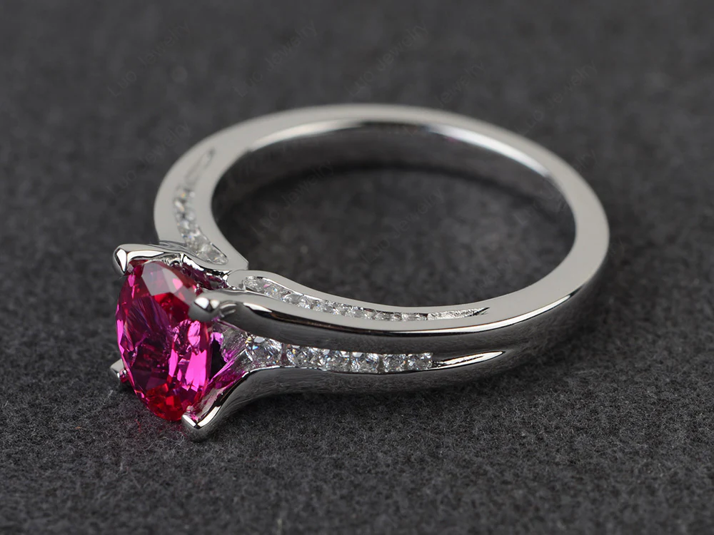 Ruby Channel Set Engagement Ring - Image 2