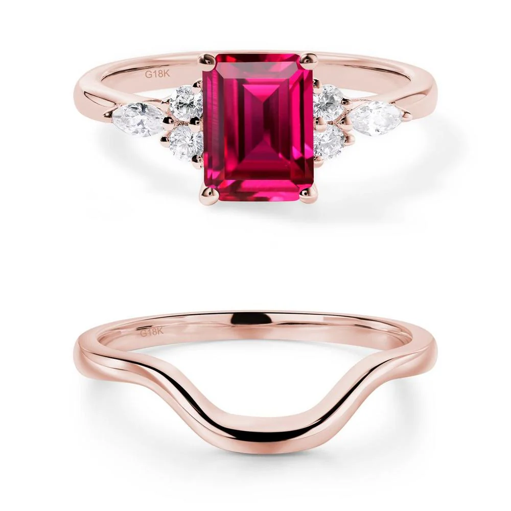 Simple Emerald Cut Ruby Ring - Image 17