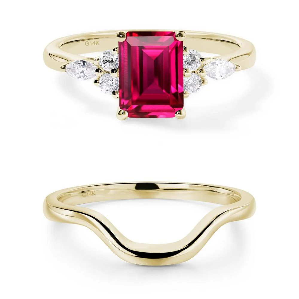 Simple Emerald Cut Ruby Ring - Image 27