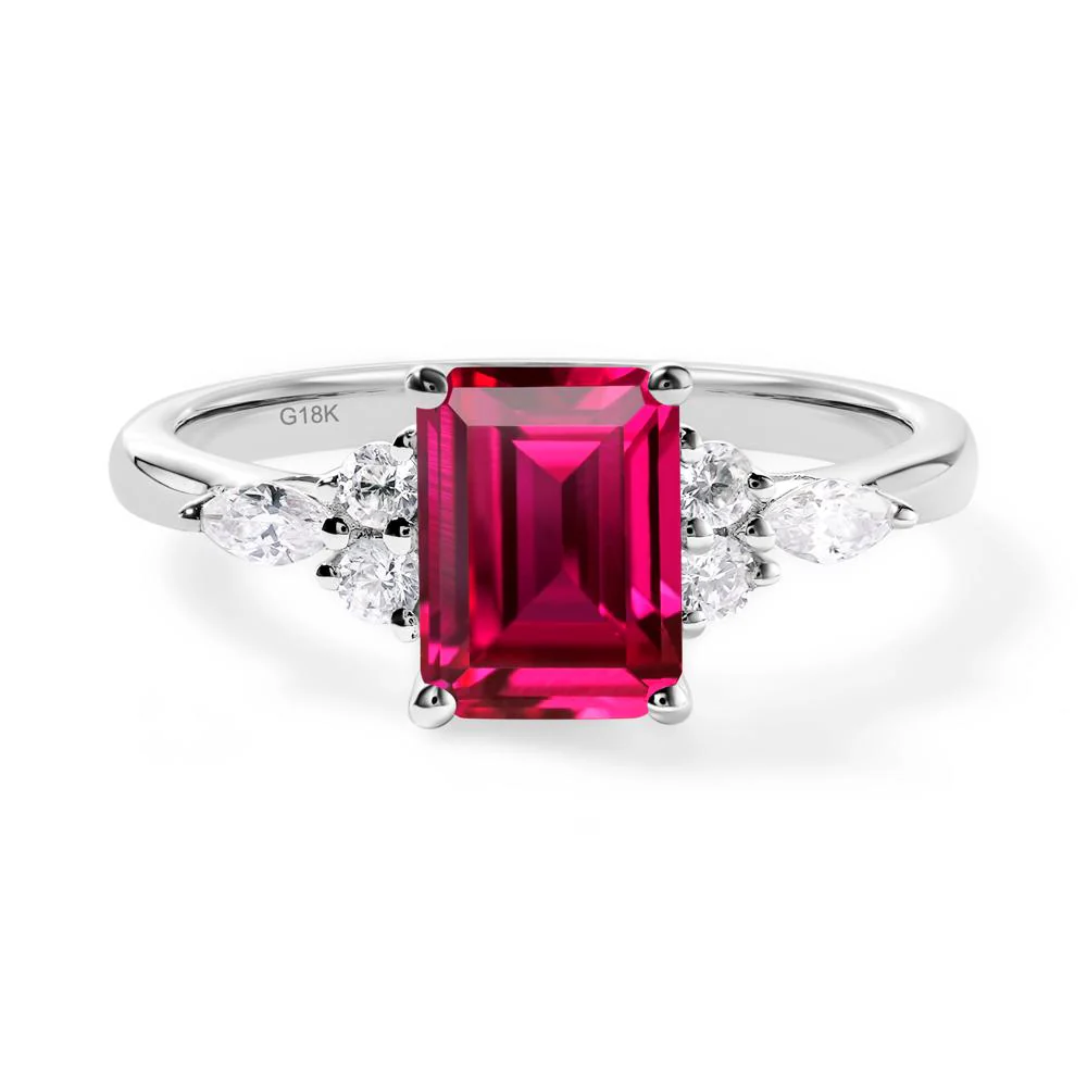Simple Emerald Cut Ruby Ring - Image 6