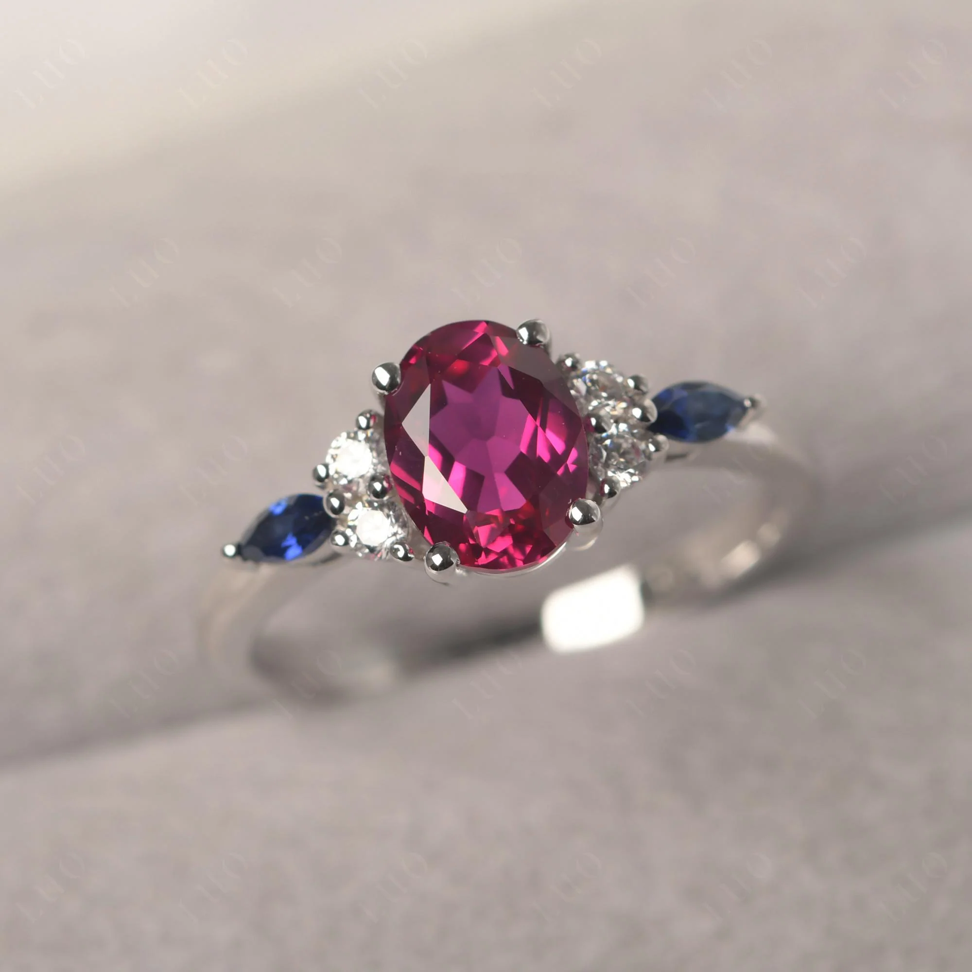 Simple Oval Ruby Engagement Ring - Image 29