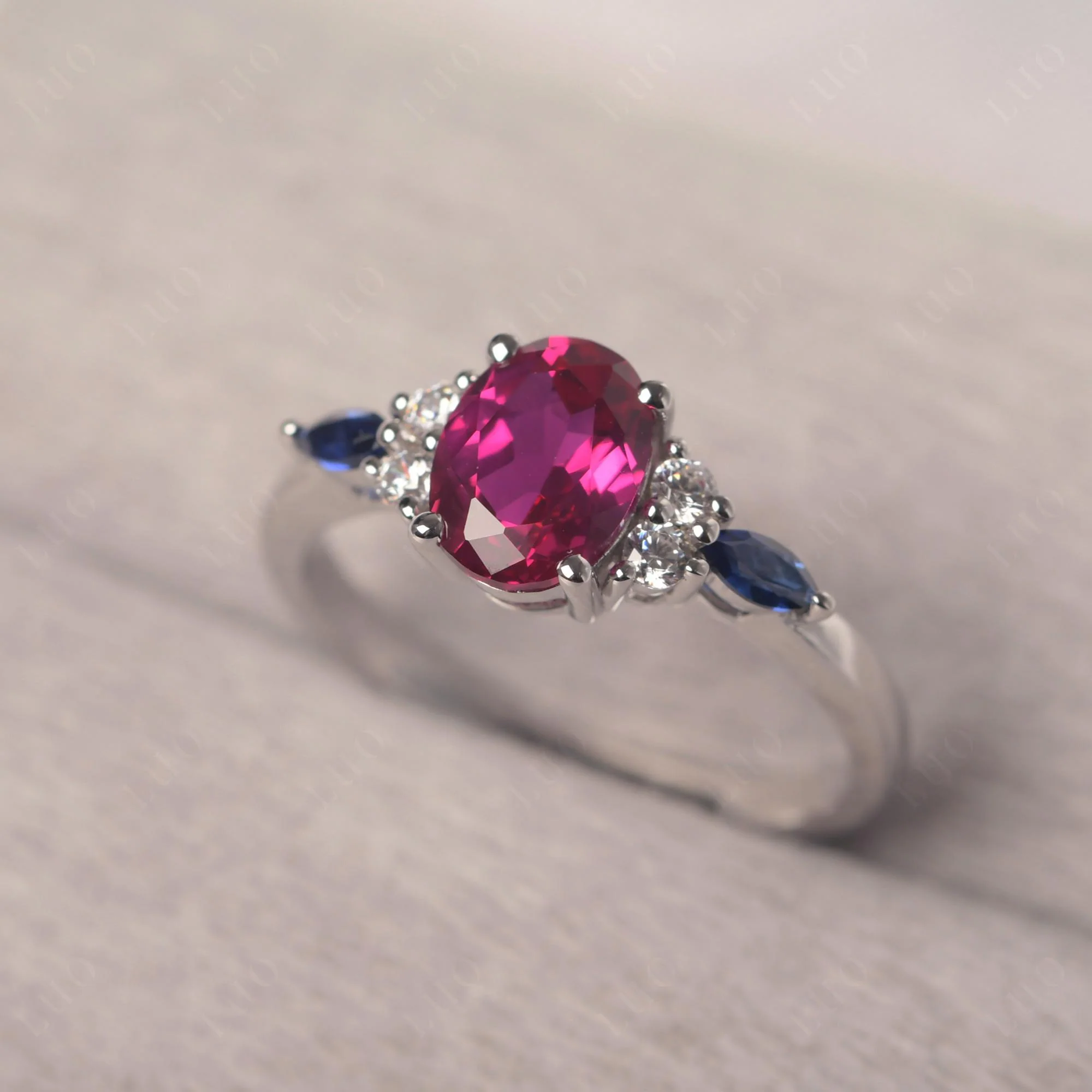 Simple Oval Ruby Engagement Ring - Image 30