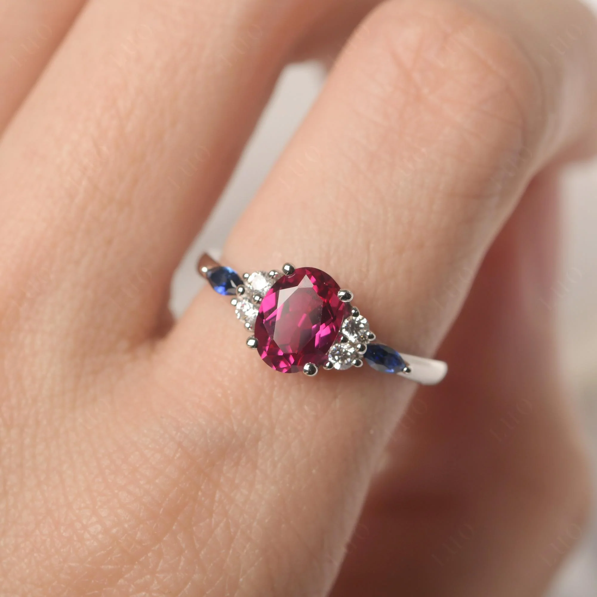Simple Oval Ruby Engagement Ring - Image 33