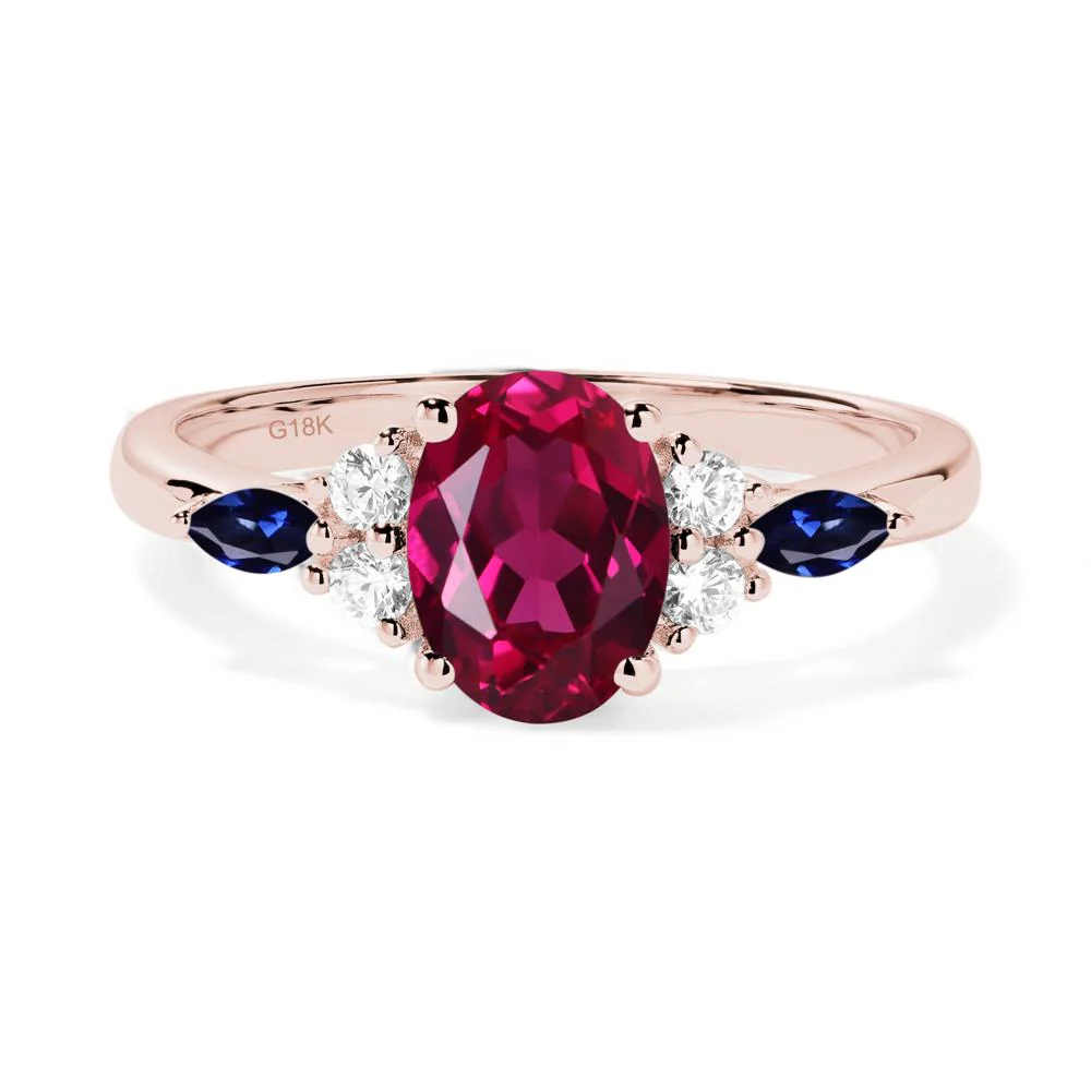 Simple Oval Ruby Engagement Ring - Image 4