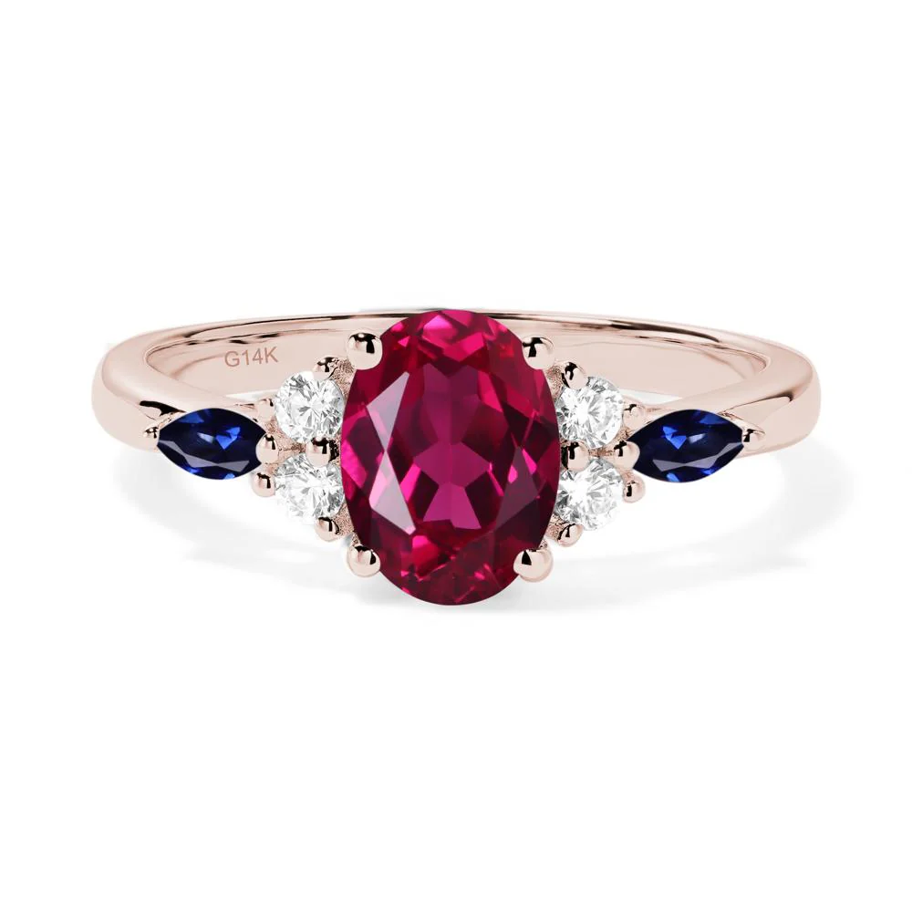 Simple Oval Ruby Engagement Ring - Image 5