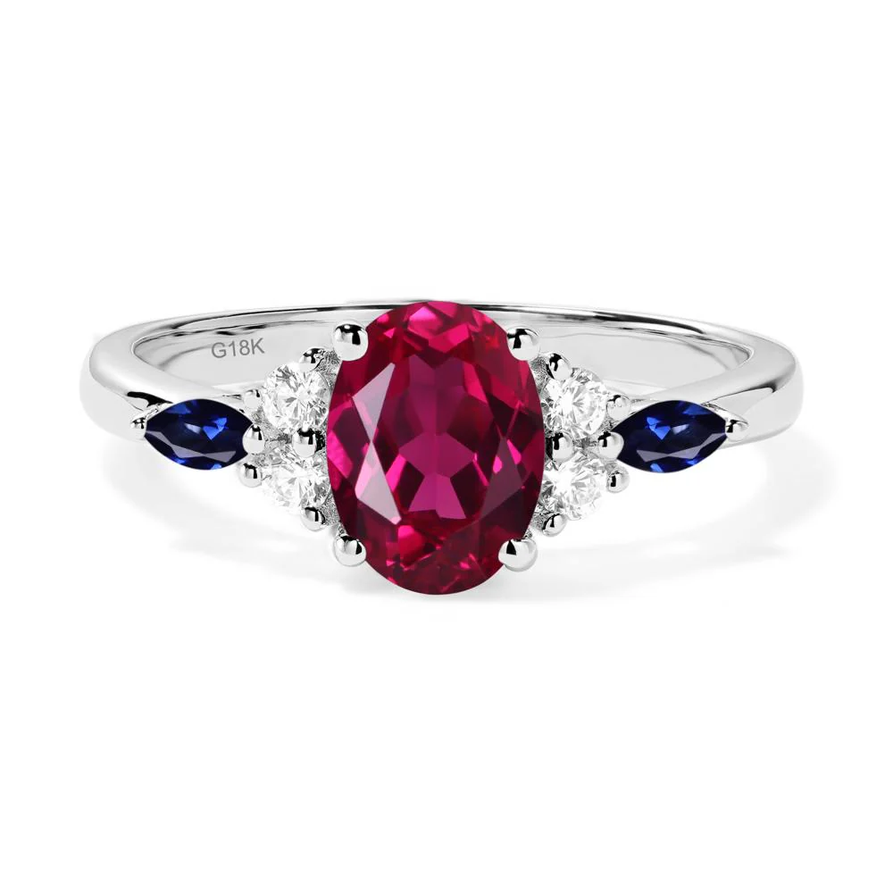 Simple Oval Ruby Engagement Ring - Image 6