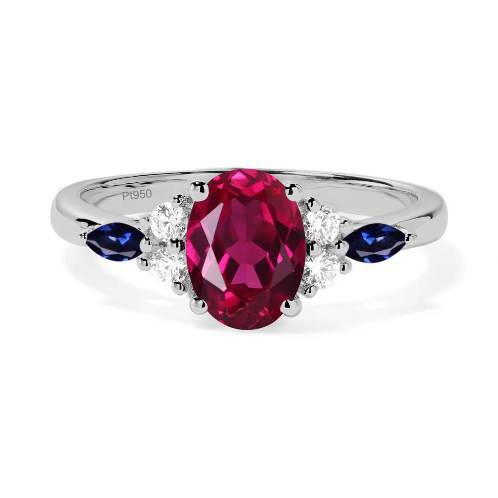 Simple Oval Ruby Engagement Ring - Image 7