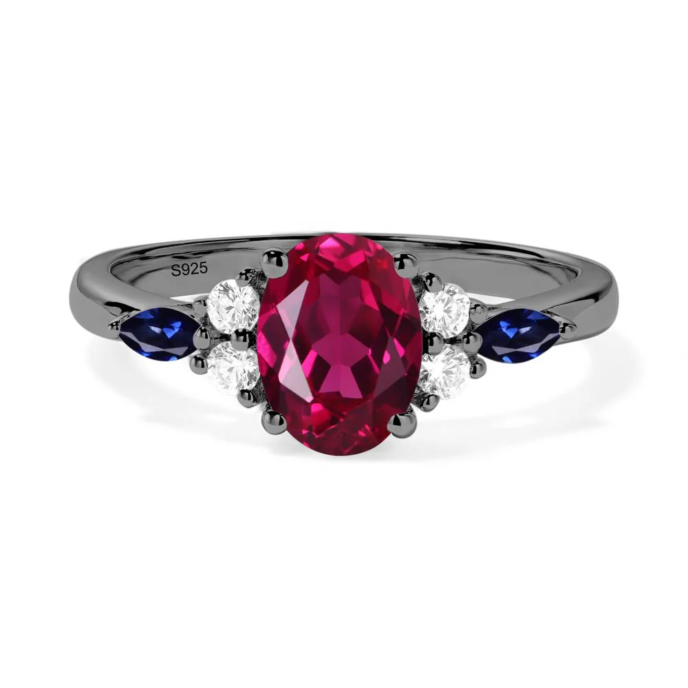 Simple Oval Ruby Engagement Ring - Image 8