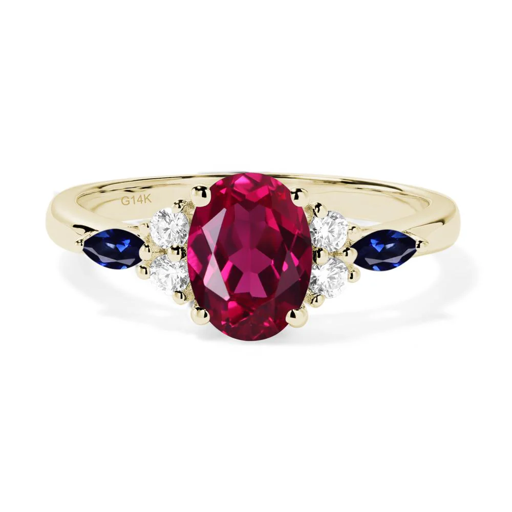 Simple Oval Ruby Engagement Ring - Image 9