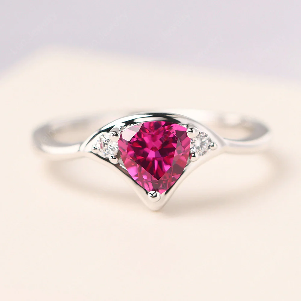 Scalloped Ruby Engagement Ring