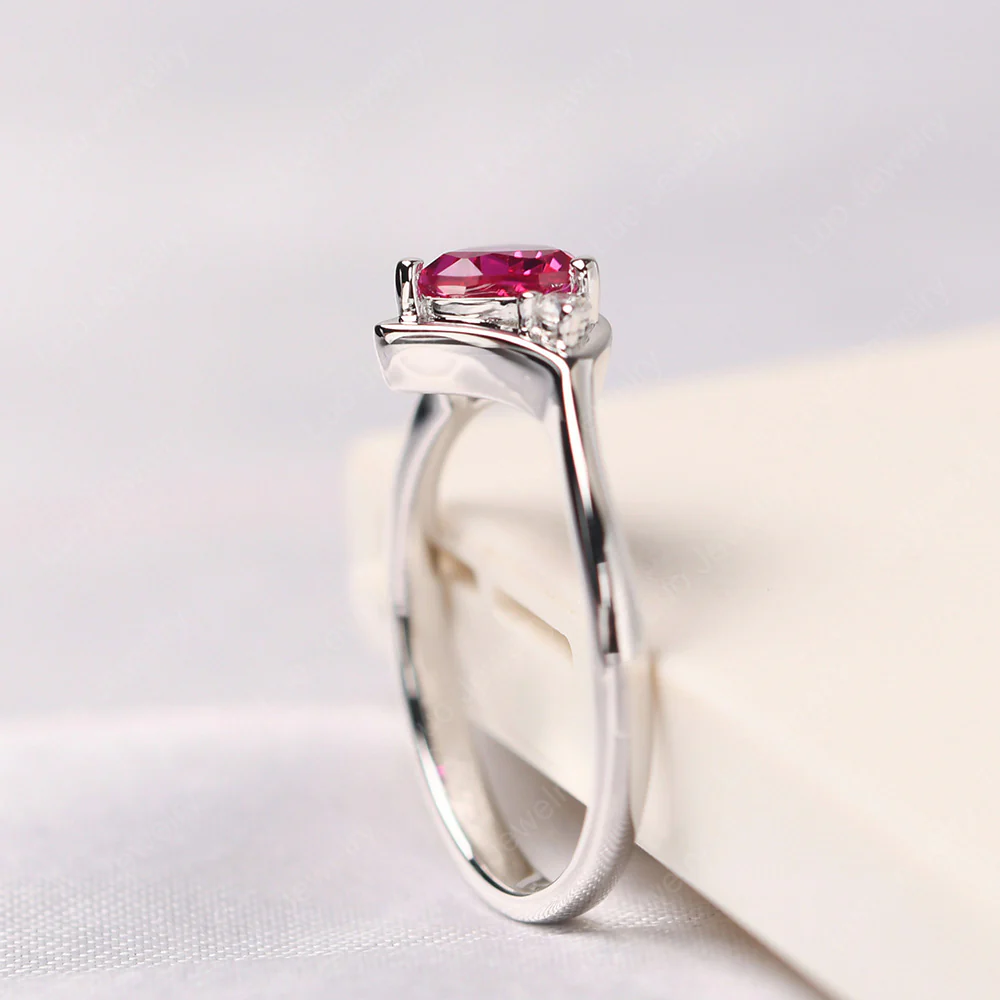 Scalloped Ruby Engagement Ring - Image 4