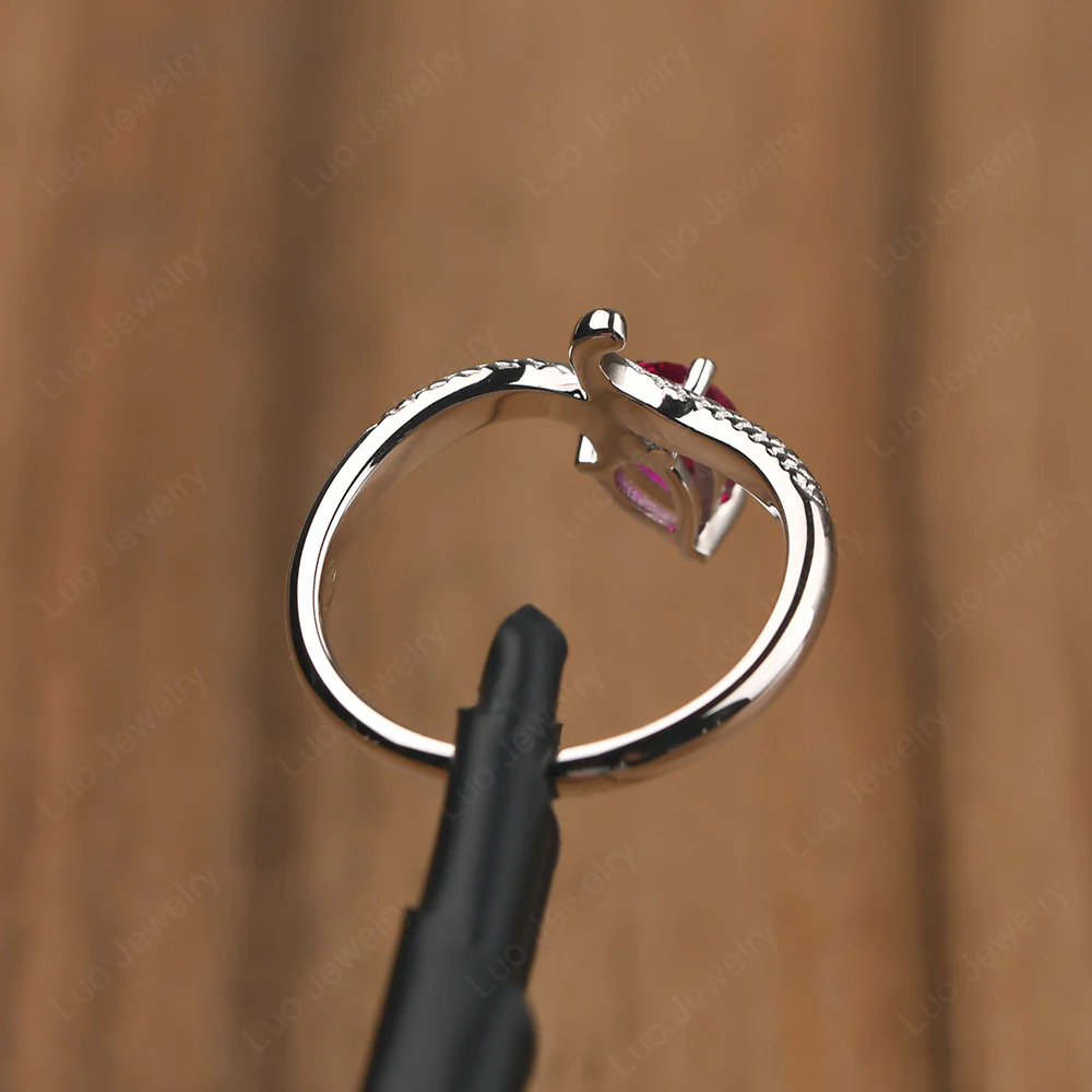 Pear Shaped Ruby Snake Ring - Image 4
