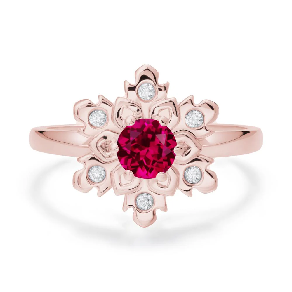 Ruby Snowflake Engagement Ring
