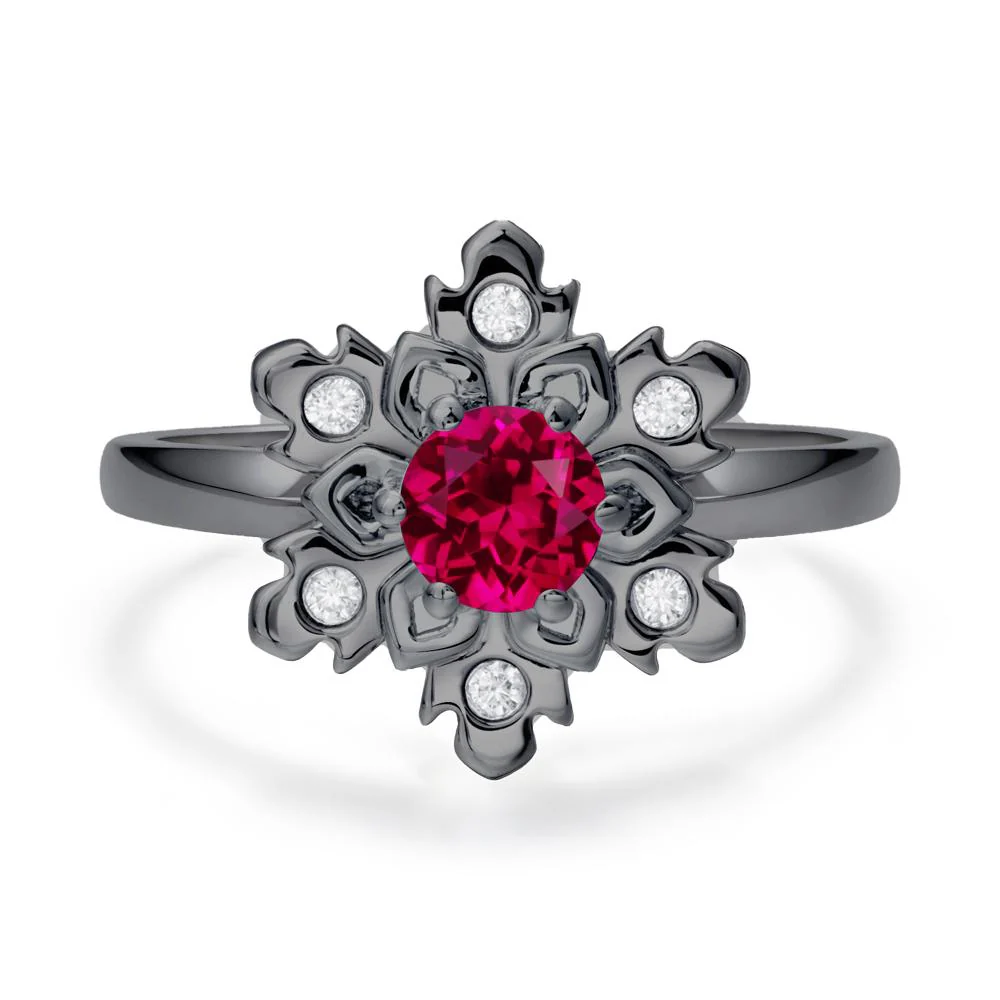 Ruby Snowflake Engagement Ring - Image 2