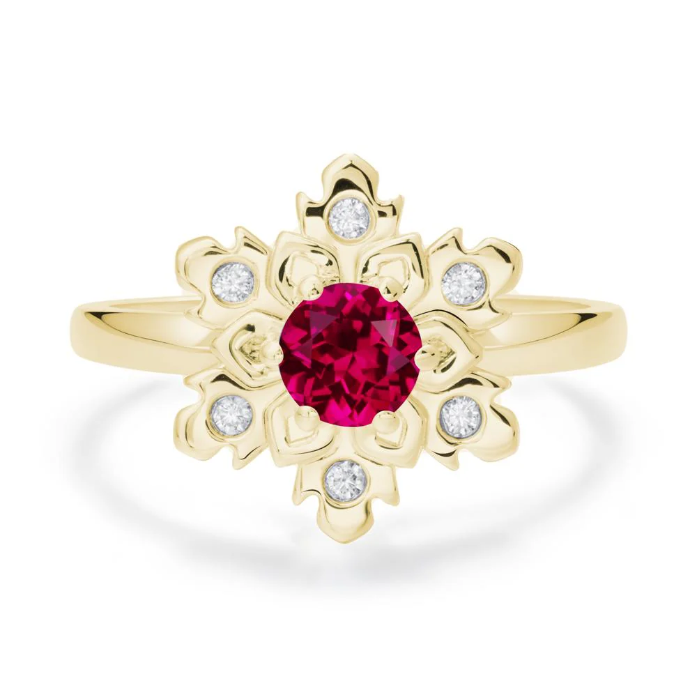 Ruby Snowflake Engagement Ring - Image 3