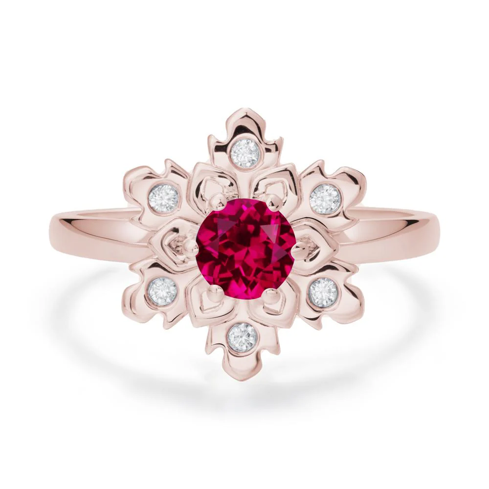 Ruby Snowflake Engagement Ring - Image 5