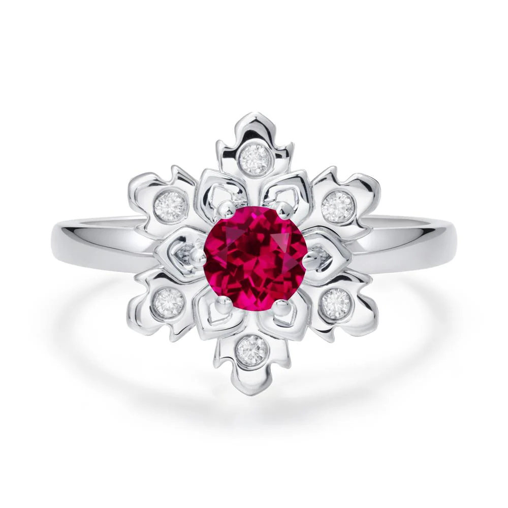 Ruby Snowflake Engagement Ring - Image 7