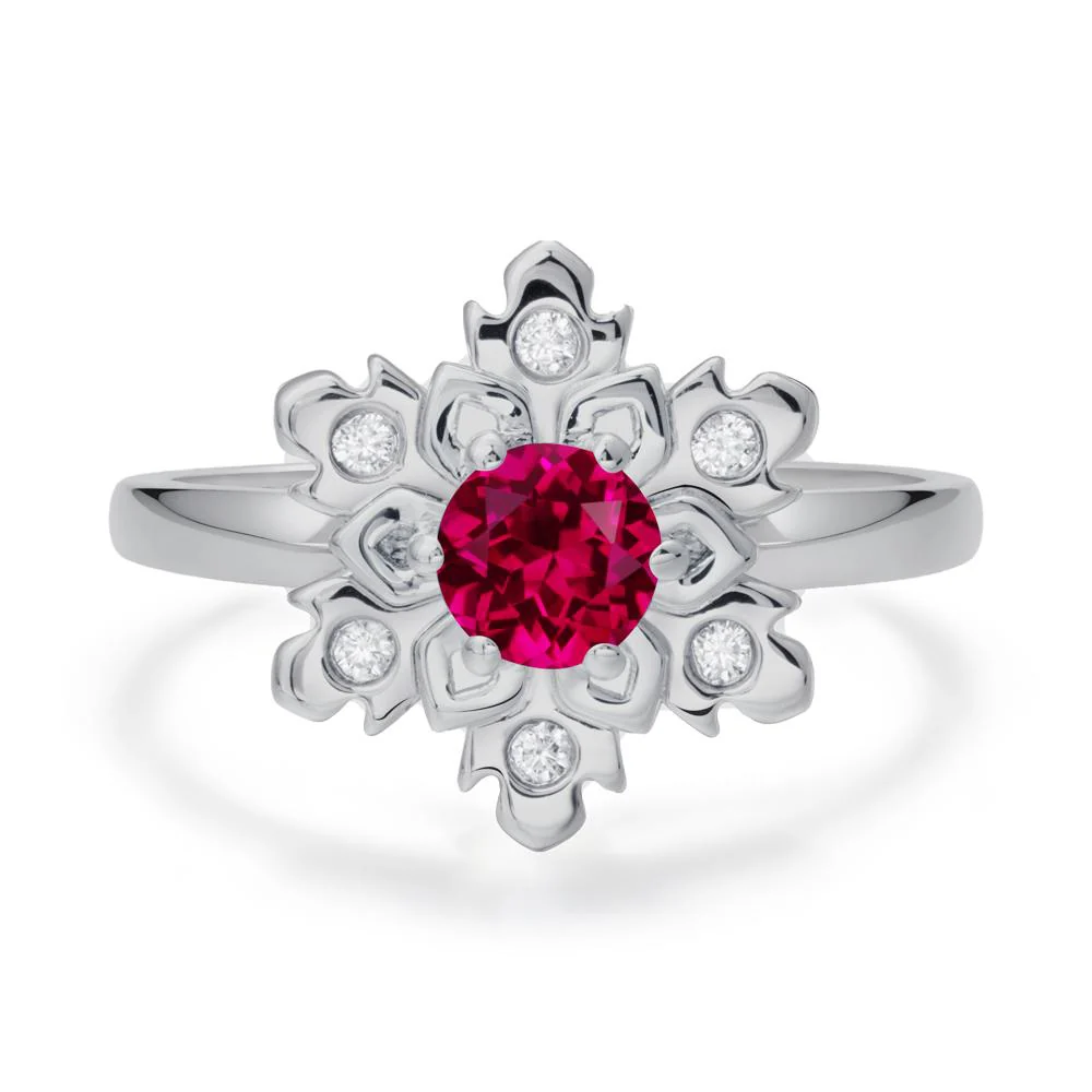 Ruby Snowflake Engagement Ring - Image 9