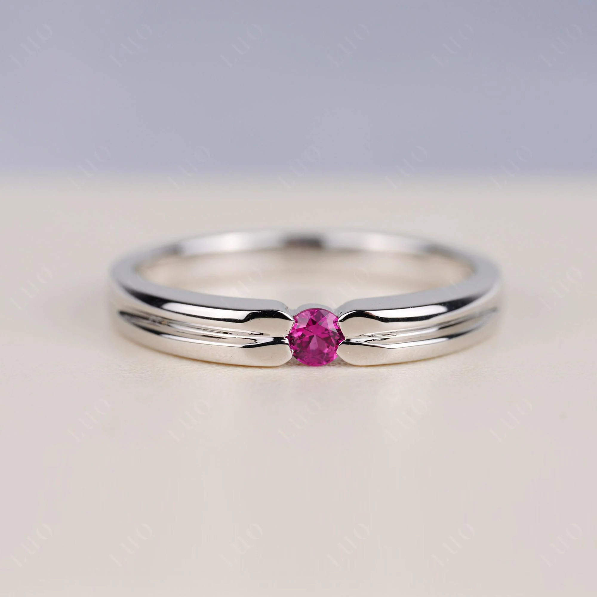 Ruby Solitaire Band Ring