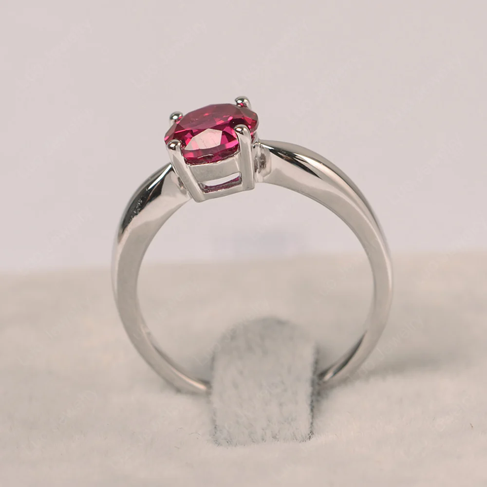 Ruby Round Solitaire Ring - Image 2