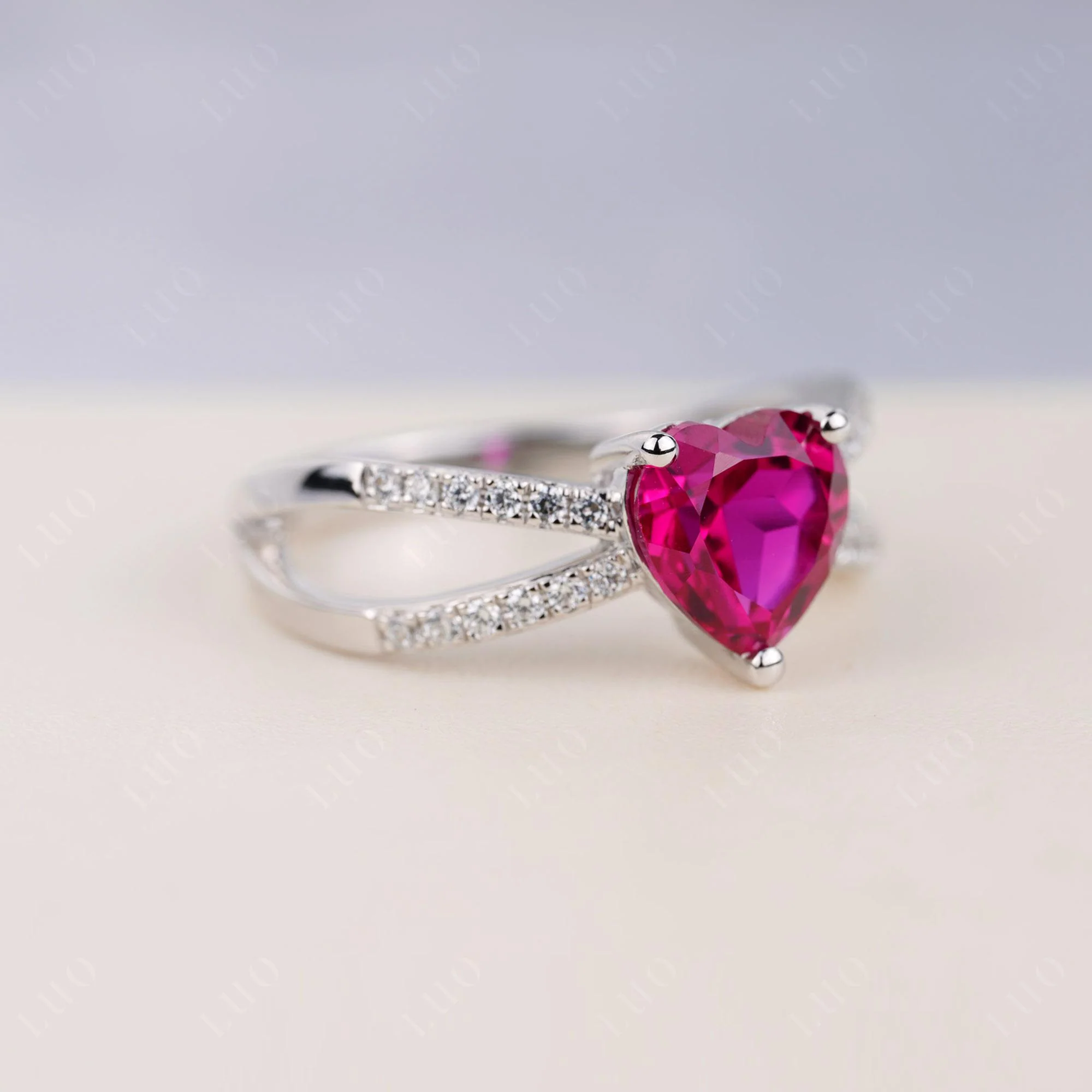 Ruby Split Band Ring - Image 2
