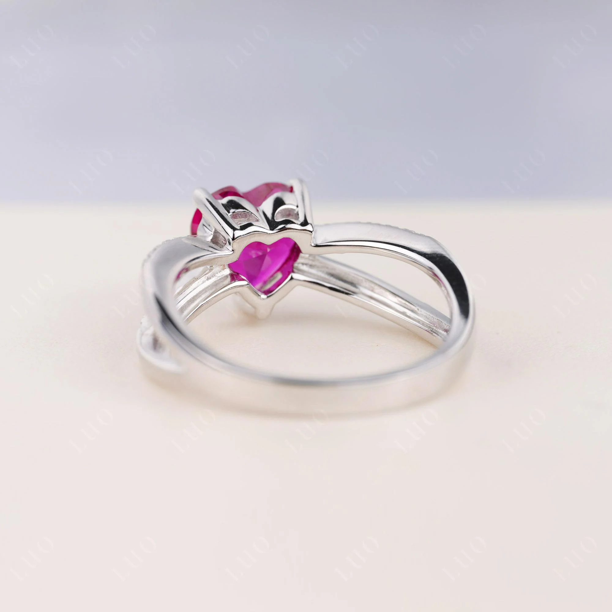 Ruby Split Band Ring - Image 4